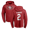 Punc SF.49ers #2 Deommodore Lenoir Player Red LOGO Pullover Hoodies Home Game Stitched Jerseys