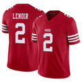 Punc SF.49ers #2 Deommodore Lenoir Player Red Limited Vapor F.U.S.E. Home Game Stitched Jerseys