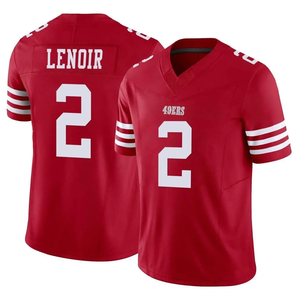 Punc SF.49ers #2 Deommodore Lenoir Player Red Limited Vapor F.U.S.E. Home Game Stitched Jerseys