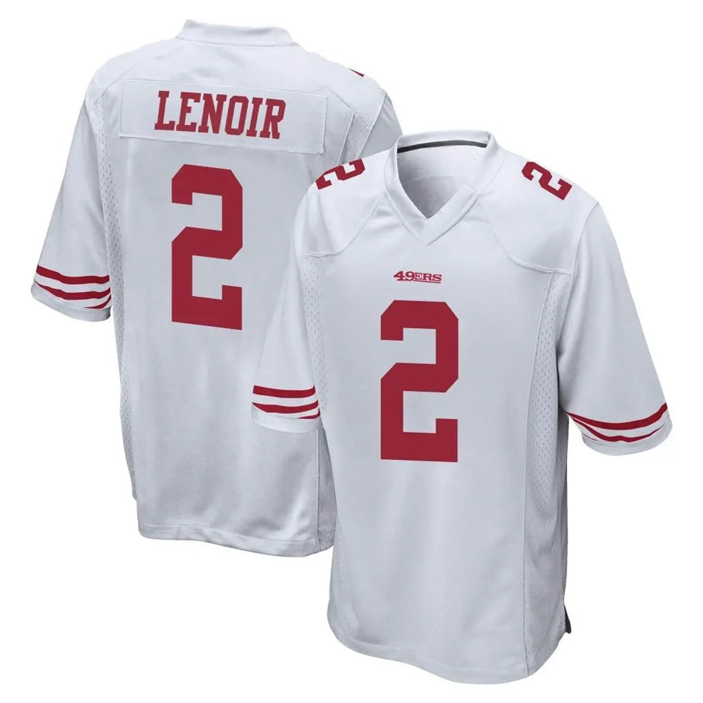 Punc SF.49ers #2 Deommodore Lenoir Player White Home Game Stitched Jerseys