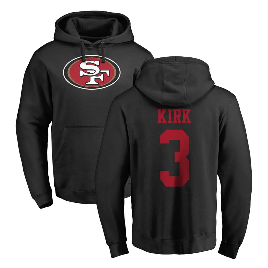 Punc SF.49ers #3 Christian Kirk Player Black LOGO Pullover Hoodies Home Game Stitched Jerseys