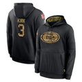 Punc SF.49ers #3 Christian Kirk Player Black Salute to Service Sideline Performance Pullover Hoodies Home Game Stitched Jerseys