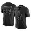 Punc SF.49ers #44 Kyle Juszczyk Player Black Limited Reflective Home Game Stitched Jerseys
