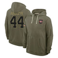 Punc SF.49ers #44 Kyle Juszczyk Player Olive Salute to Service Pullover Hoodies Limited Stitched Jerseys