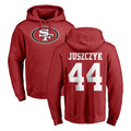 Punc SF.49ers #44 Kyle Juszczyk Player Red LOGO Pullover Hoodies Home Game Stitched Jerseys