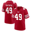 Punc SF.49ers #49 The Faithful Player Scarlet Home Game Football Jerseys