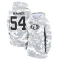 Punc SF.49ers #54 Fred Warner Player Arctic Camo Salute to Service Hoodies Stitched Jerseys