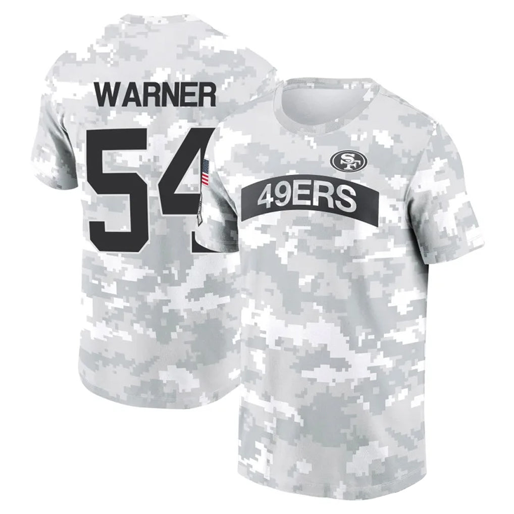 Punc SF.49ers #54 Fred Warner Player Salute to Service Hoodies & T-Shirts Stitched Jerseys