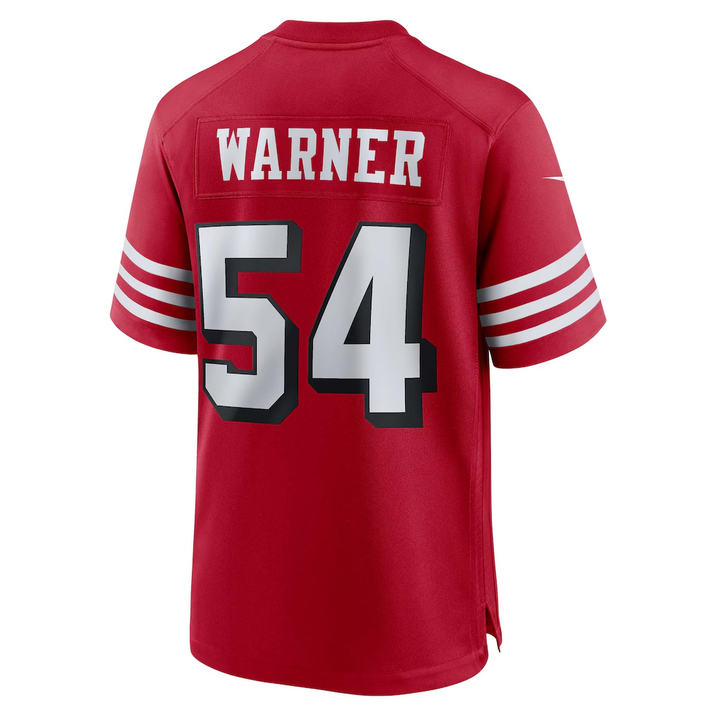 Punc SF.49ers #54 Fred Warner Scarlet Alternate Game Stitched Jerseys