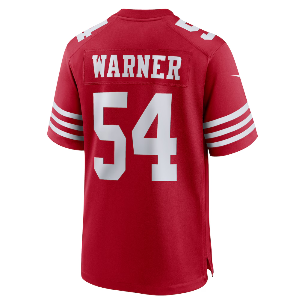 Punc SF.49ers #54 Fred Warner Scarlet Player Game Stitched Jerseys