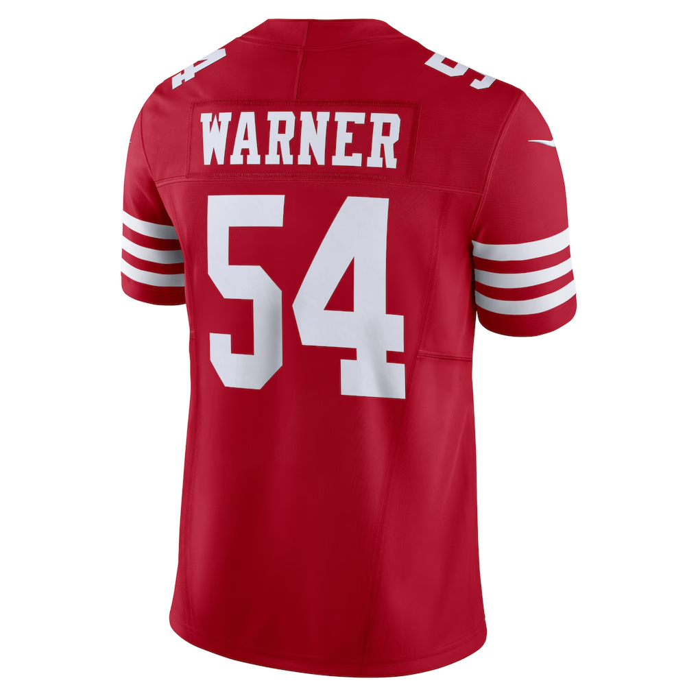 Punc SF.49ers #54 Fred Warner Scarlet Vapor F.U.S.E. Limited Stitched Jerseys