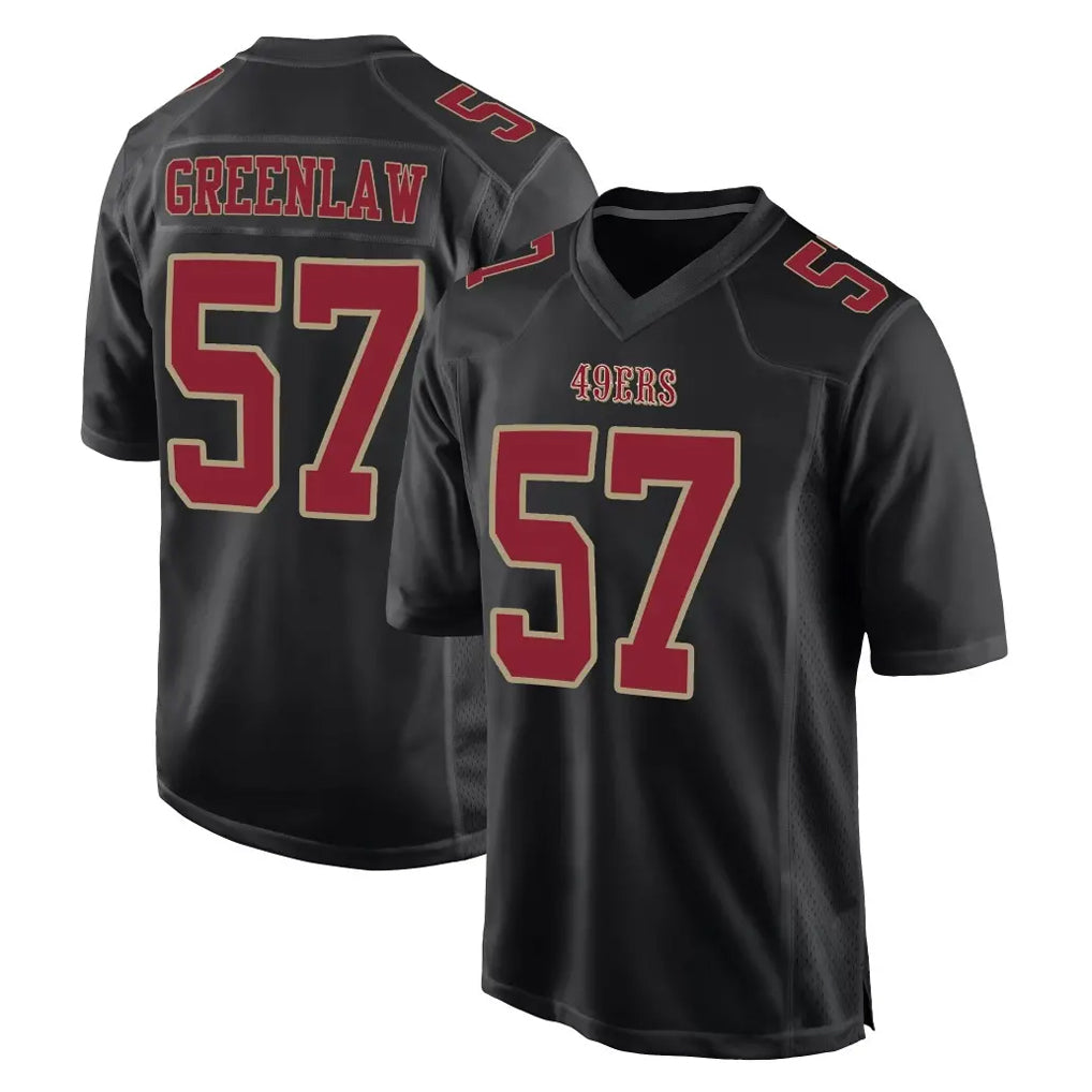 Punc SF.49ers #57 Dre Greenlaw Player Black Fashion Home Game Stitched Jerseys