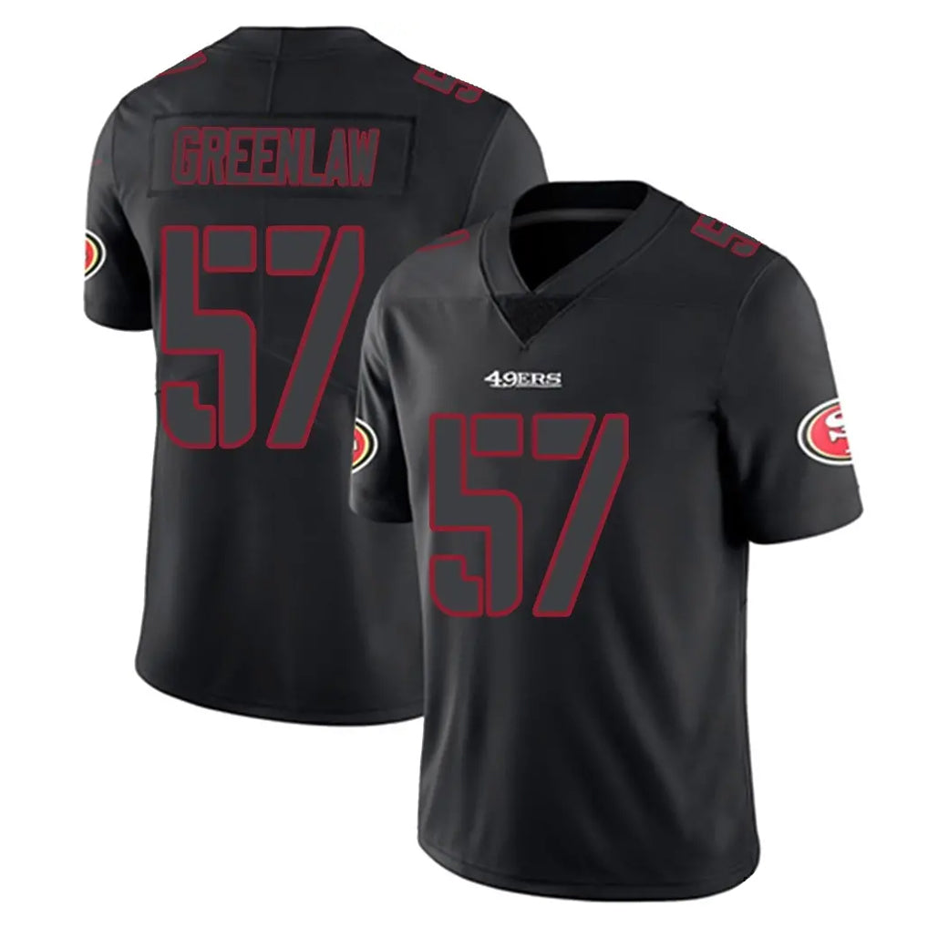 Punc SF.49ers #57 Dre Greenlaw Player Black Impact Limited Home Game Stitched Jerseys