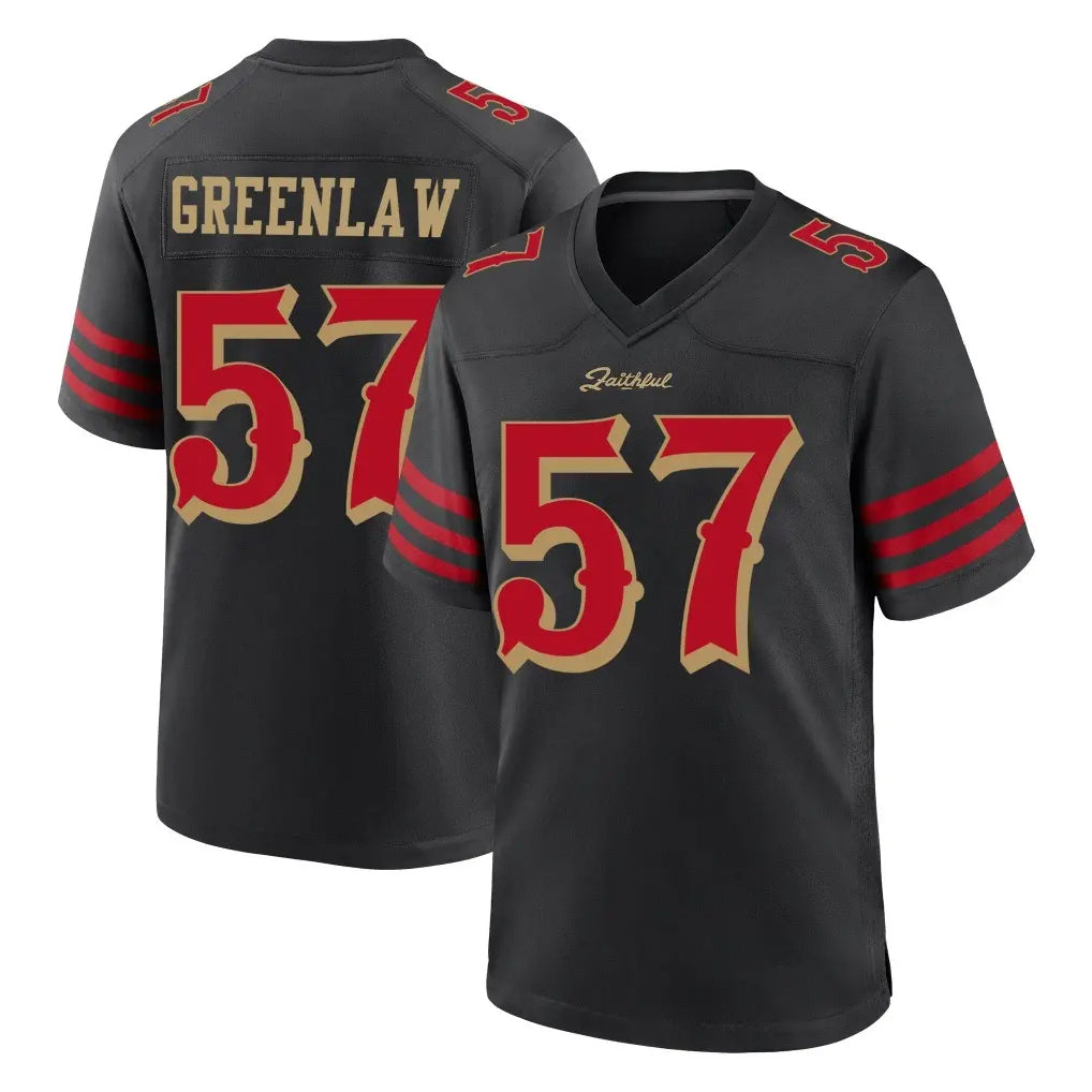 Punc SF.49ers #57 Dre Greenlaw Player Black Rivalries Collection Home Game Stitched Jerseys