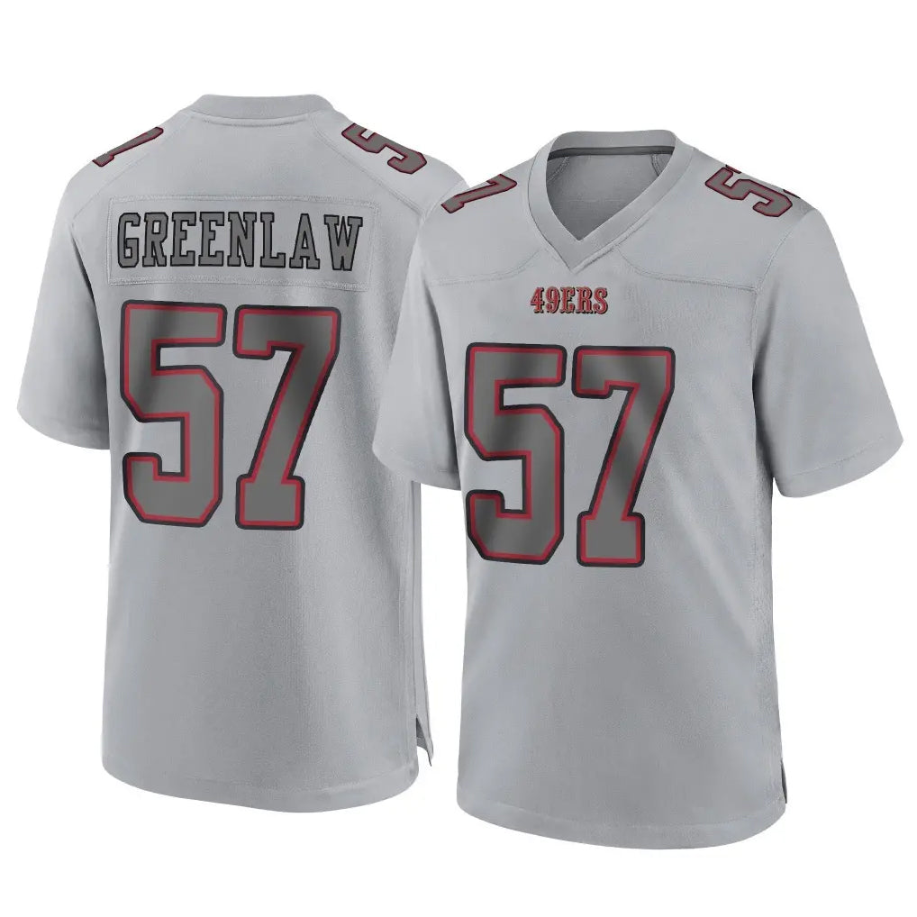 Punc SF.49ers #57 Dre Greenlaw Player Gray Atmosphere Fashion Home Game Stitched Jerseys
