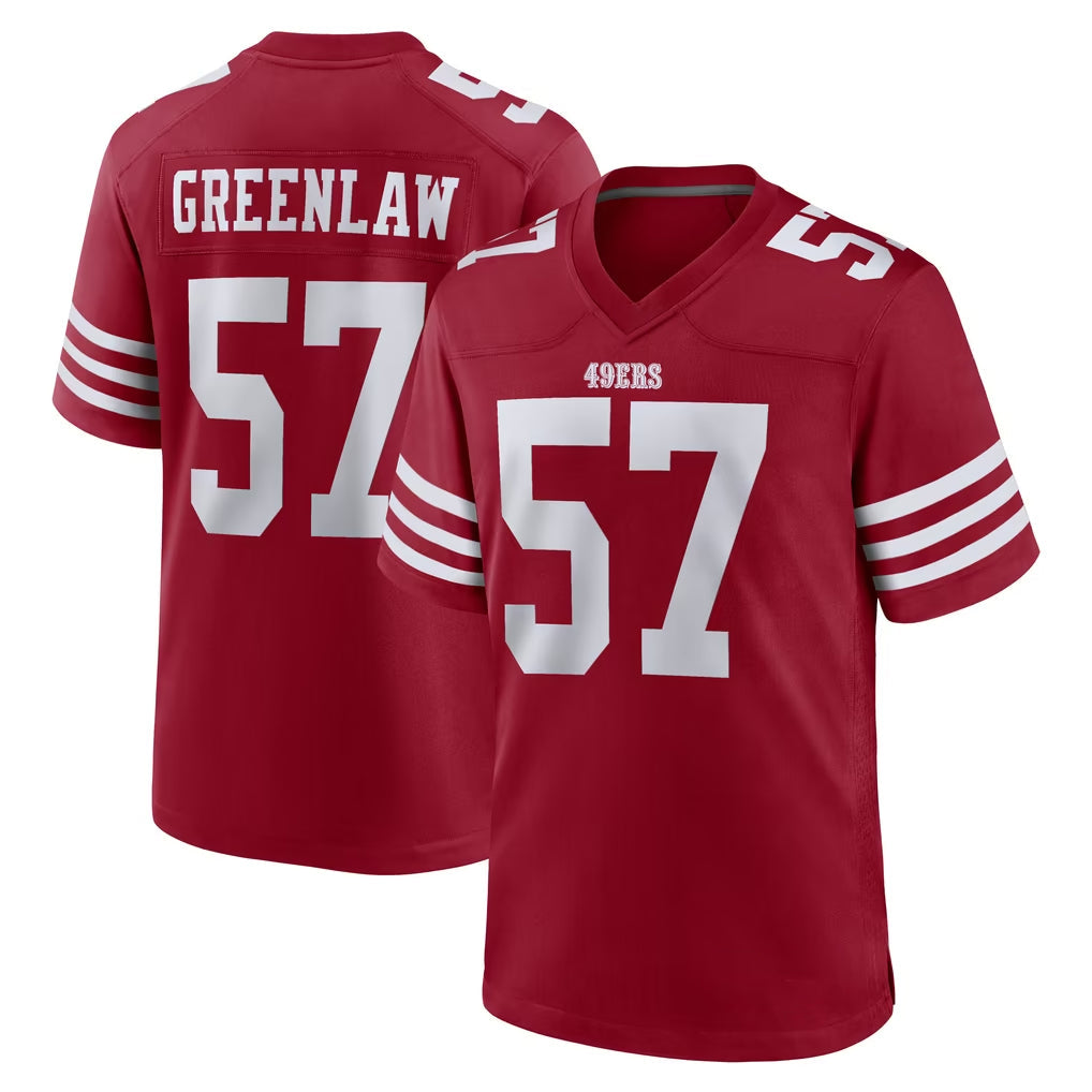 Punc SF.49ers #57 Dre Greenlaw Player Red Game Home Stitched Jerseys