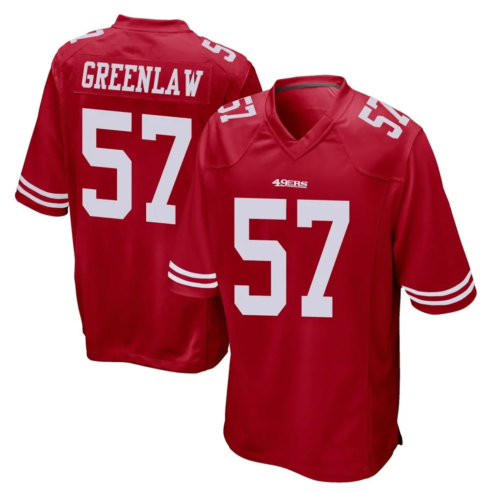 Punc SF.49ers #57 Dre Greenlaw Player Red Home Game Stitched Jerseys