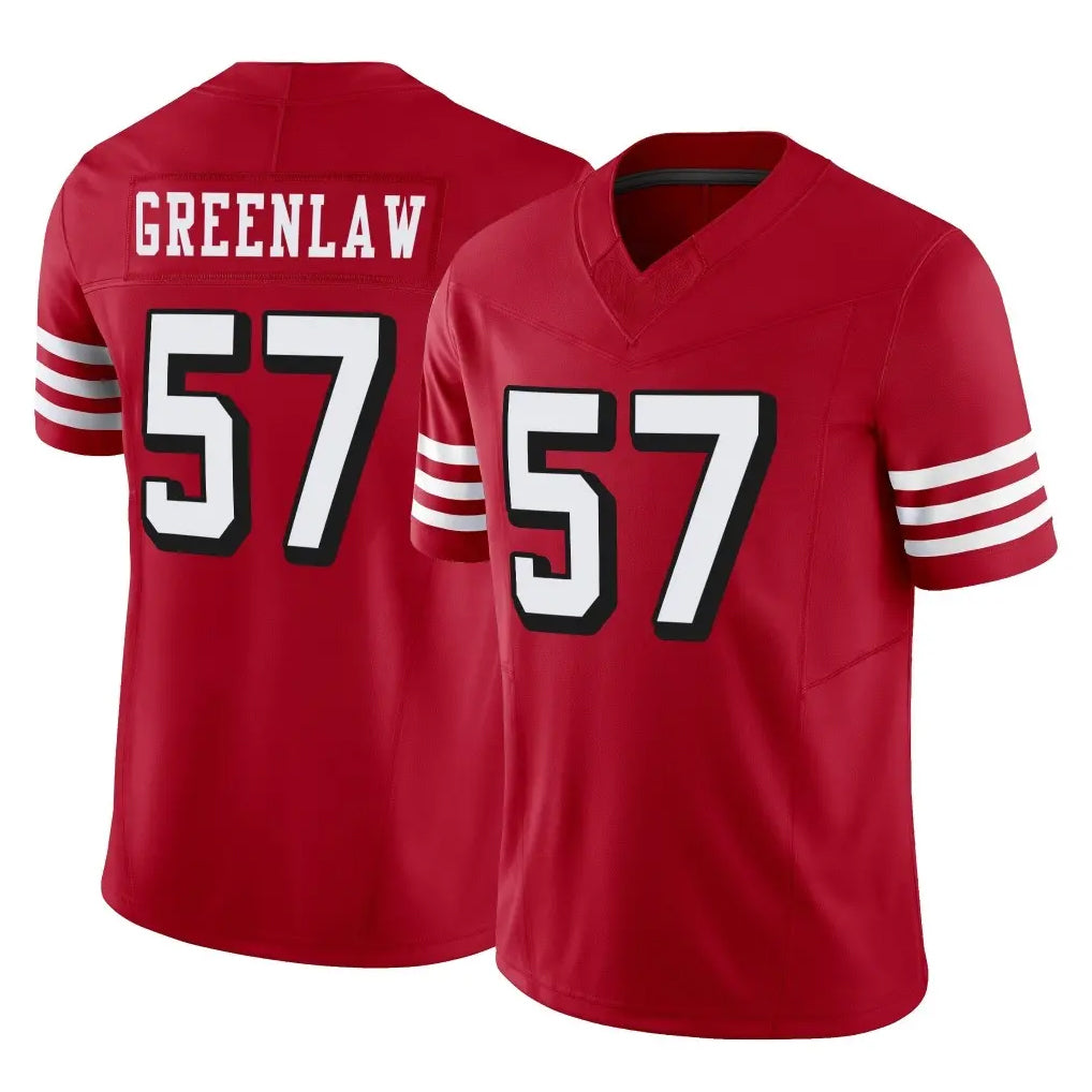 Punc SF.49ers #57 Dre Greenlaw Player Red Limited Alternate Vapor F.U.S.E. Home Game Stitched Jerseys