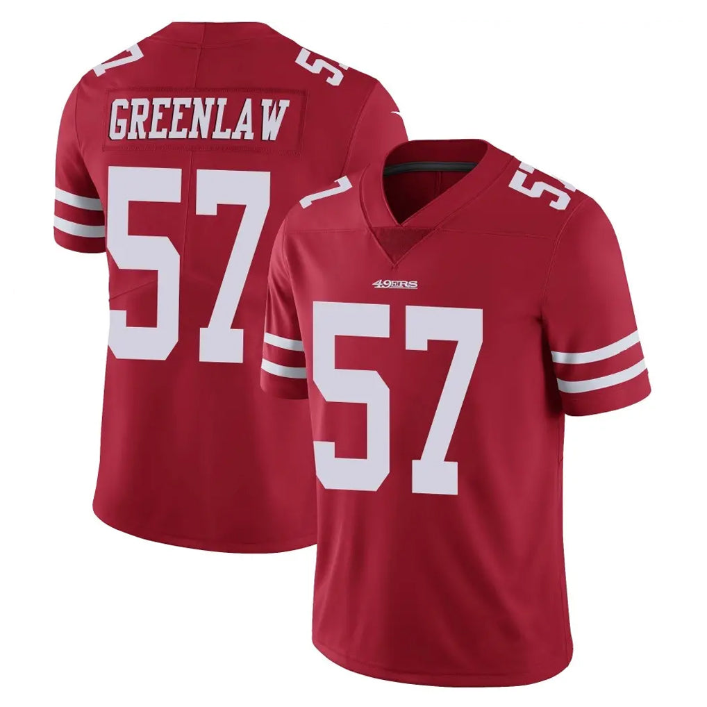 Punc SF.49ers #57 Dre Greenlaw Player Red Limited Vapor Untouchable Home Game Stitched Jerseys