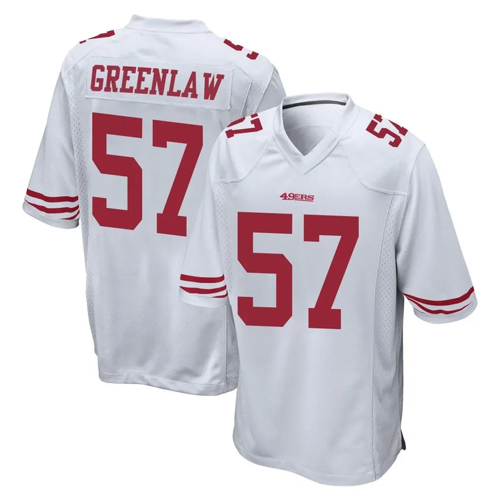 Punc SF.49ers #57 Dre Greenlaw Player White Home Game Stitched Jerseys