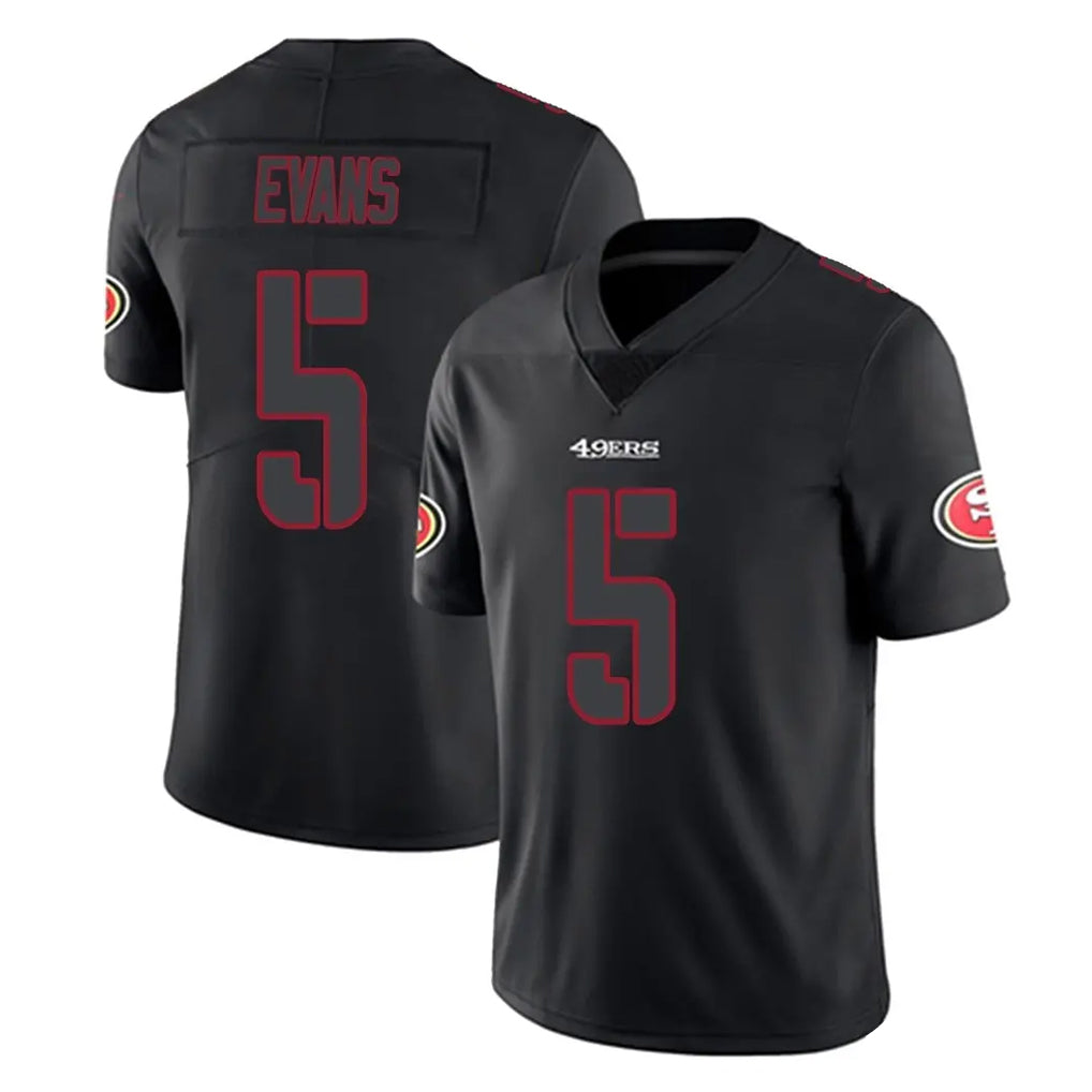 Punc SF.49ers #5 Mike Evans Player Black Impact Limited Home Game Stitched Jerseys