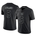 Punc SF.49ers #5 Mike Evans Player Black Limited Reflective Home Game Stitched Jerseys