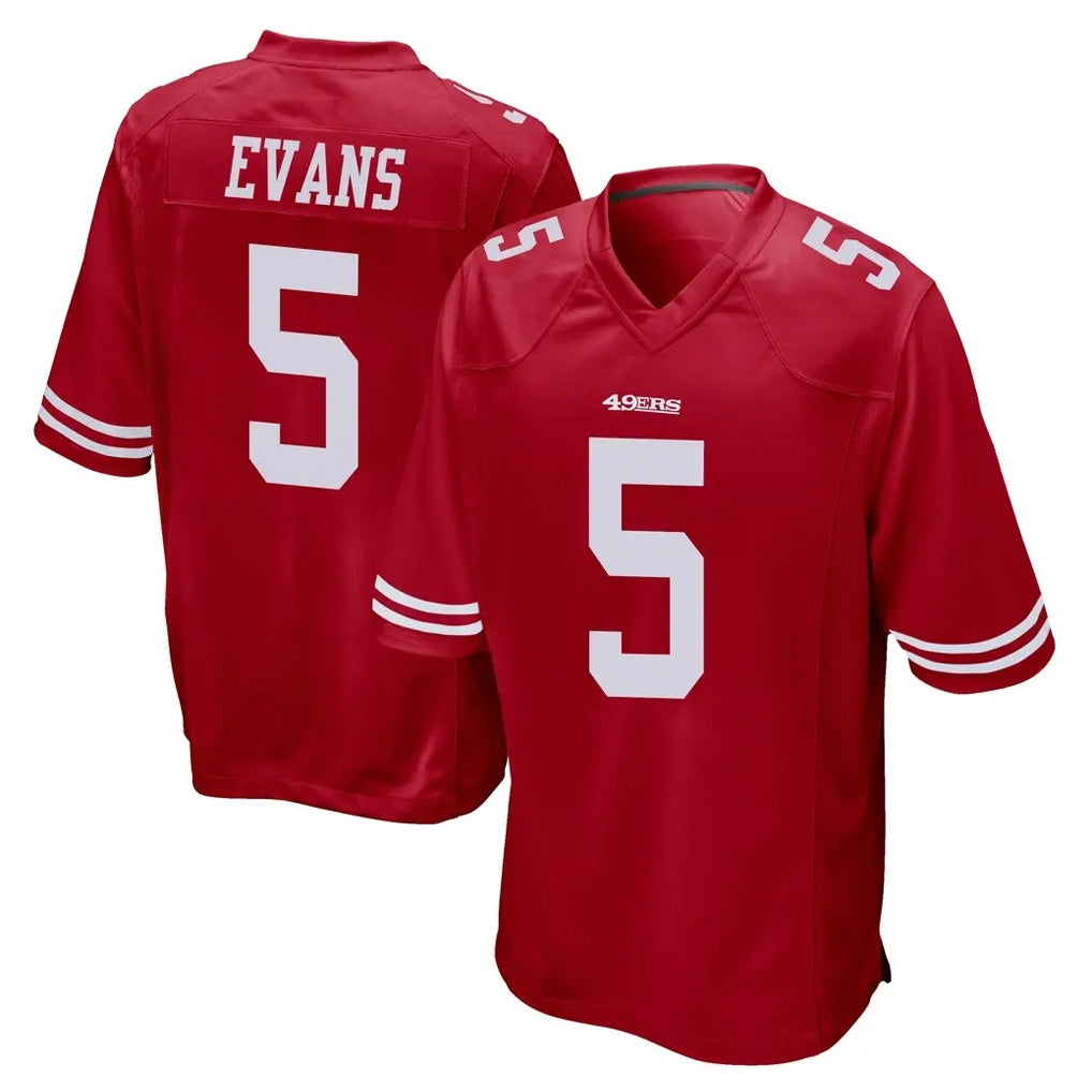 Punc SF.49ers #5 Mike Evans Player Red Home Game Stitched Jerseys