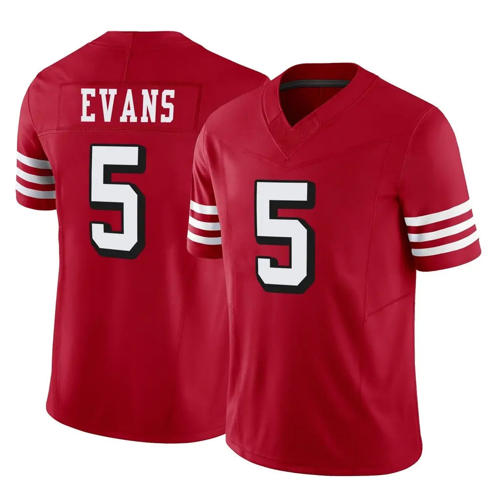 Punc SF.49ers #5 Mike Evans Player Red Limited Alternate Vapor F.U.S.E. Home Game Stitched Jerseys