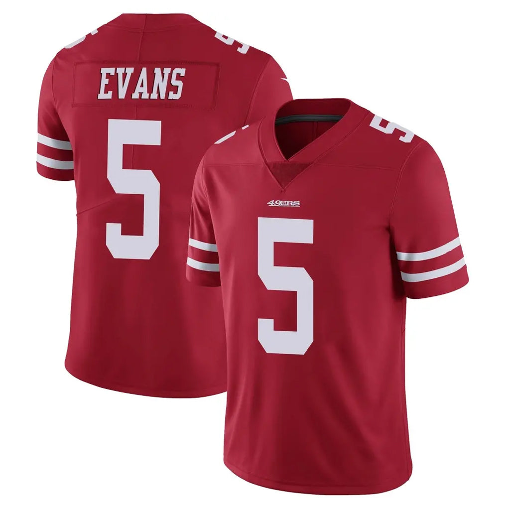 Punc SF.49ers #5 Mike Evans Player Red Limited Vapor Untouchable Home Game Stitched Jerseys