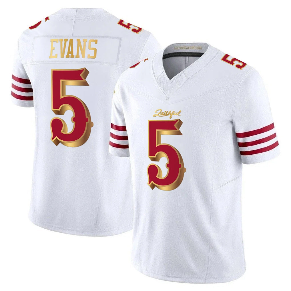 Punc SF.49ers #5 Mike Evans Player White 2025 Rivalries Collection Game Limited Stitched Jerseys