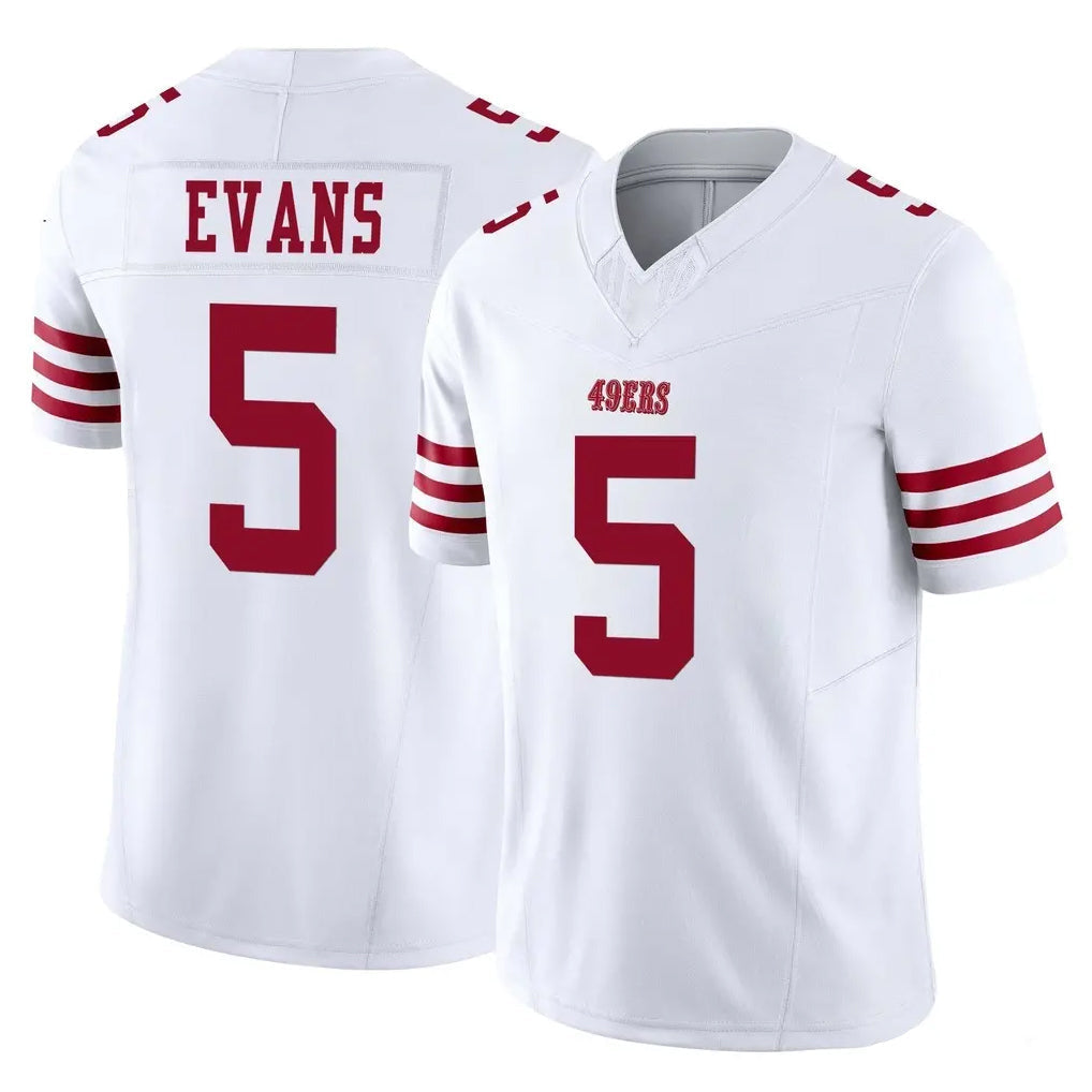 Punc SF.49ers #5 Mike Evans Player White Limited Vapor F.U.S.E. Home Game Stitched Jerseys