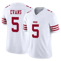 Punc SF.49ers #5 Mike Evans Player White Limited Vapor F.U.S.E. Home Game Stitched Jerseys