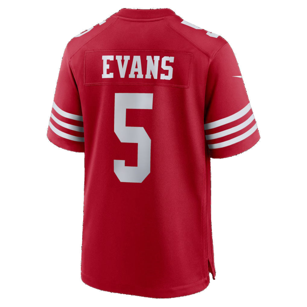 Punc SF.49ers #5 Mike Evans Scarlet Game Stitched Jerseys
