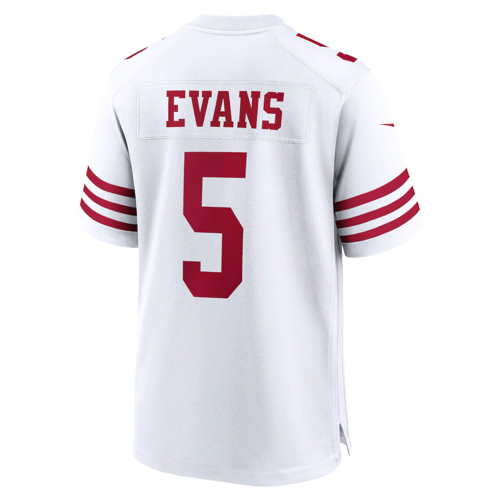 Punc SF.49ers #5 Mike Evans White Game Stitched Jerseys