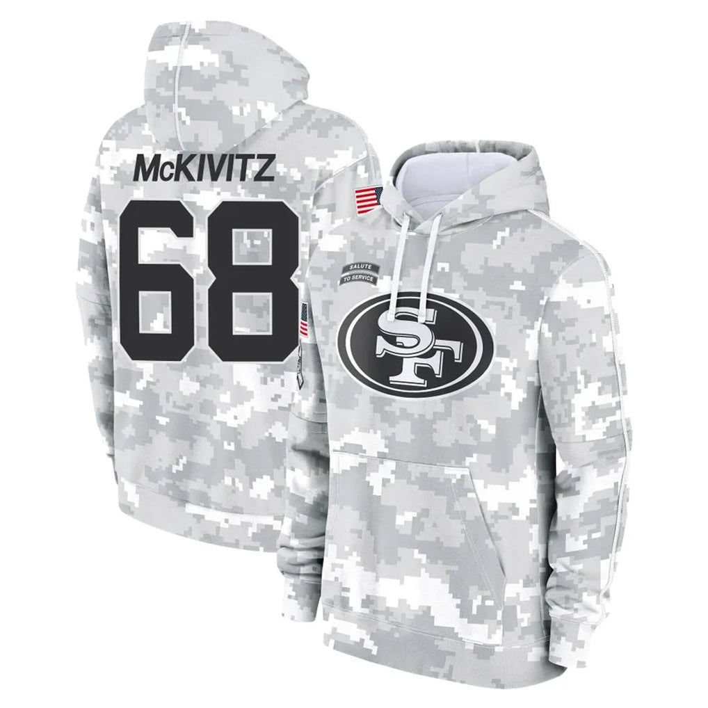 Punc SF.49ers #68 Colton McKivitz Player Arctic Camo Limited Salute to Service Pullover Hoodies Game Stitched Jerseys