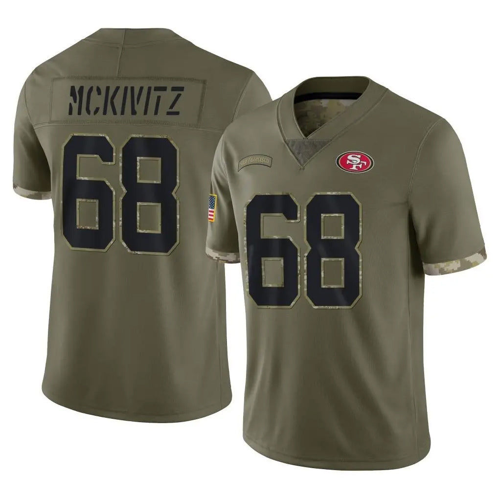 Punc SF.49ers #68 Colton McKivitz Player Olive Limited Salute To Service Home Game Stitched Jerseys