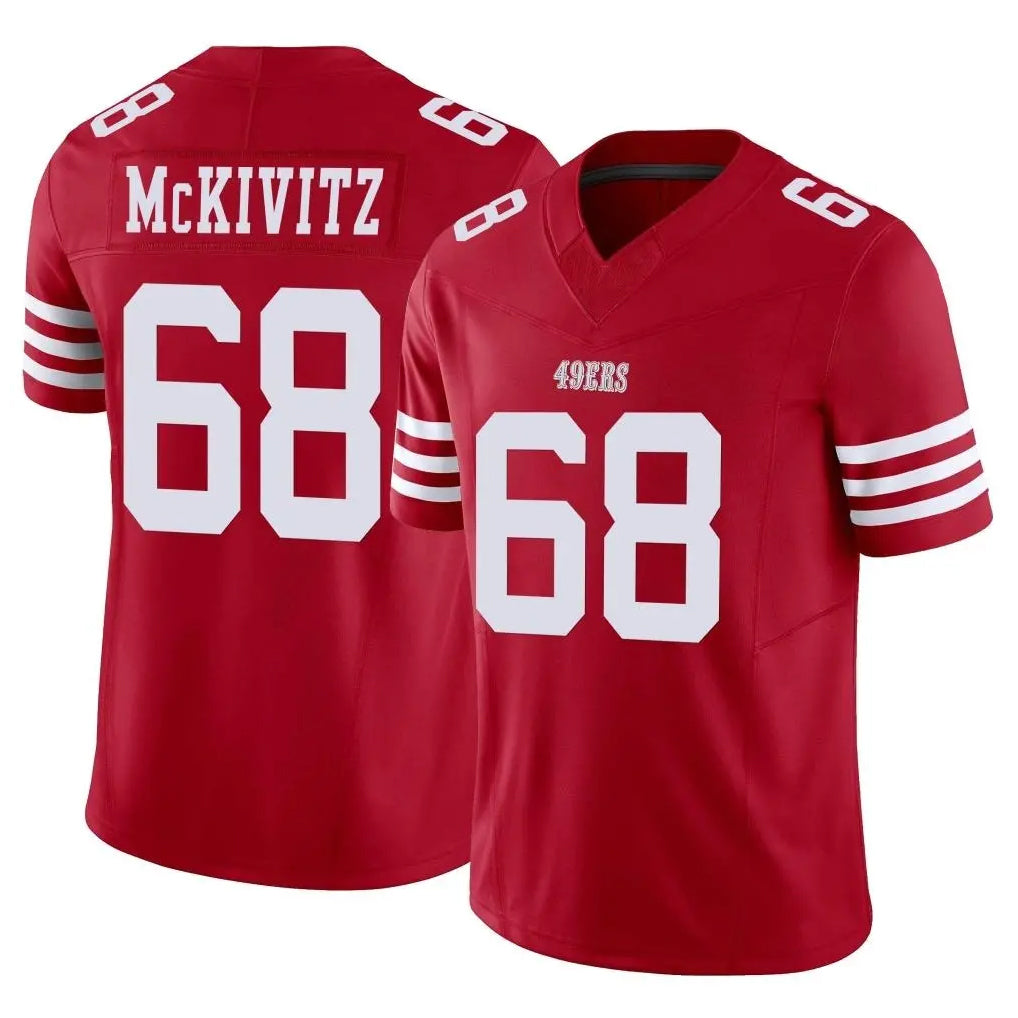 Punc SF.49ers #68 Colton McKivitz Player Red Limited Vapor F.U.S.E. Home Game Stitched Jerseys
