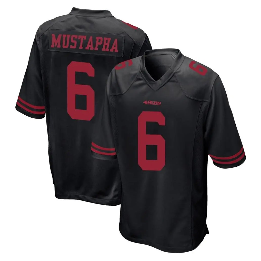 Punc SF.49ers #6 Malik Mustapha Player Black Alternate Home Game Stitched Jerseys