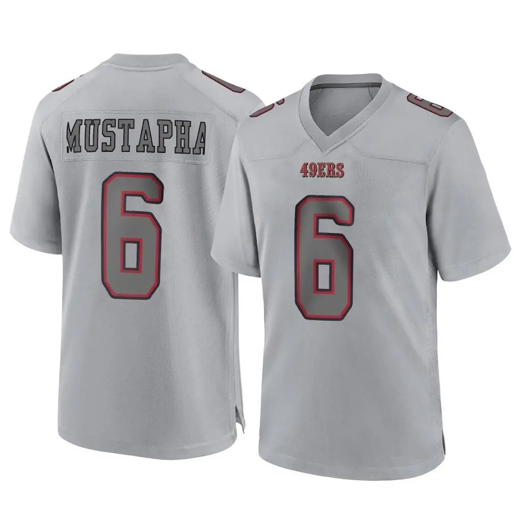 Punc SF.49ers #6 Malik Mustapha Player Gray Atmosphere Fashion Home Game Stitched Jerseys