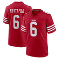 Punc SF.49ers #6 Malik Mustapha Player Red Game Home Stitched Jerseys