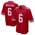 Punc SF.49ers #6 Malik Mustapha Player Red Home Game Stitched Jerseys