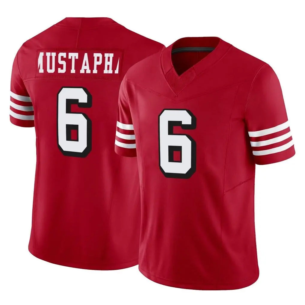 Punc SF.49ers #6 Malik Mustapha Player Red Limited Alternate Vapor F.U.S.E. Home Game Stitched Jerseys