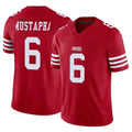 Punc SF.49ers #6 Malik Mustapha Player Red Limited Vapor F.U.S.E. Home Game Stitched Jerseys