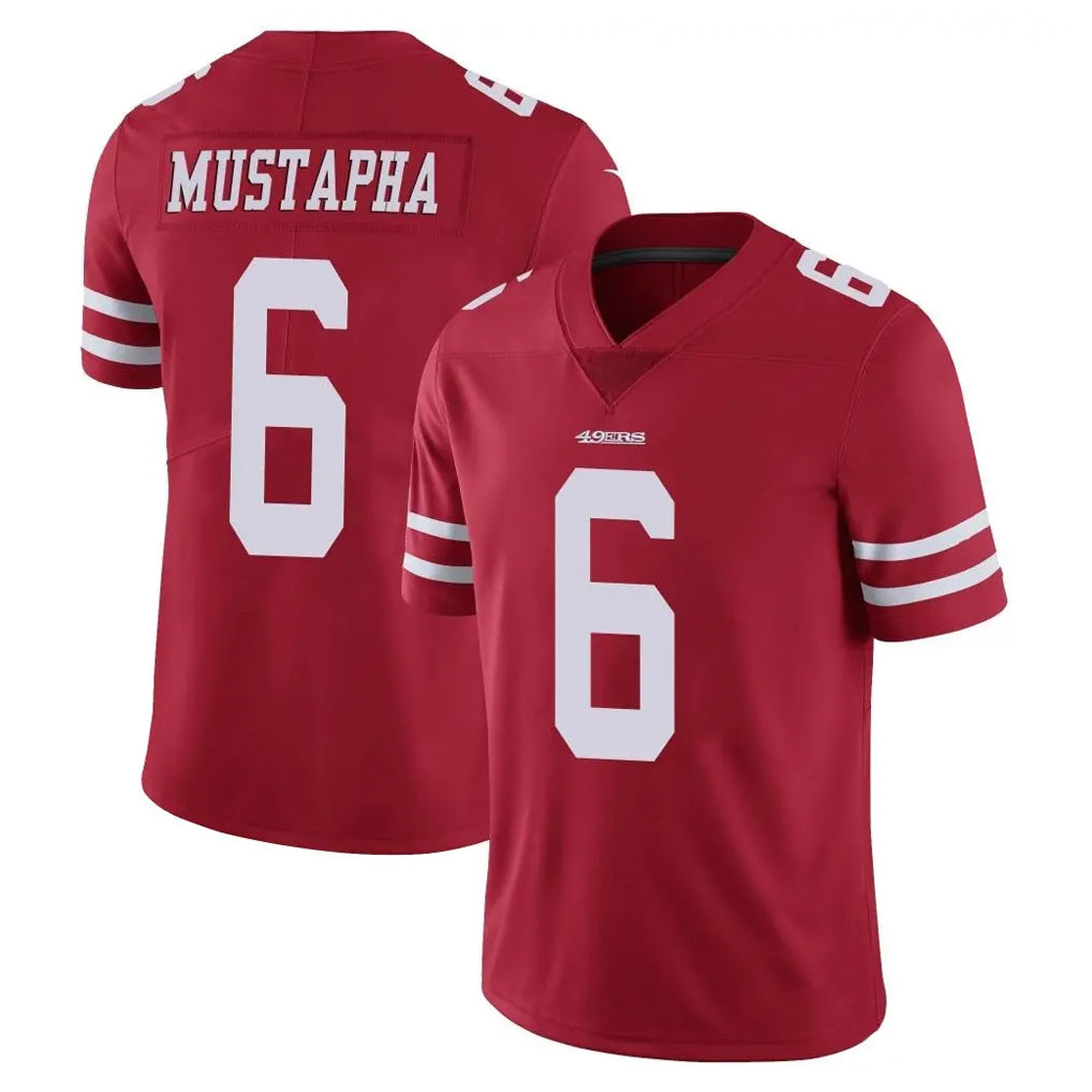 Punc SF.49ers #6 Malik Mustapha Player Red Limited Vapor Untouchable Home Game Stitched Jerseys