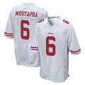 Punc SF.49ers #6 Malik Mustapha Player White Home Game Stitched Jerseys