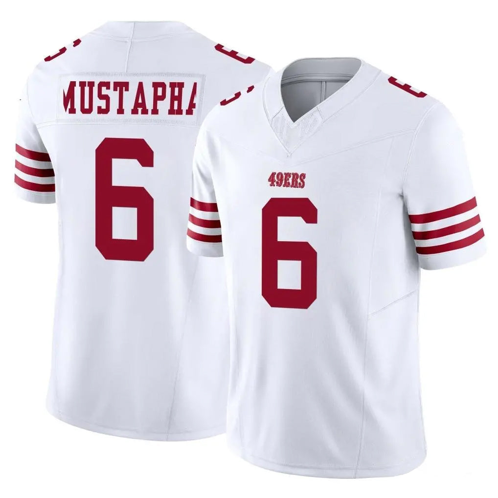 Punc SF.49ers #6 Malik Mustapha Player White Limited Vapor F.U.S.E. Home Game Stitched Jerseys