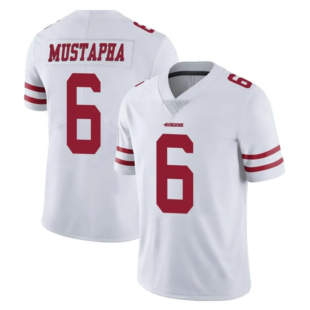 Punc SF.49ers #6 Malik Mustapha Player White Limited Vapor Untouchable Home Game Stitched Jerseys