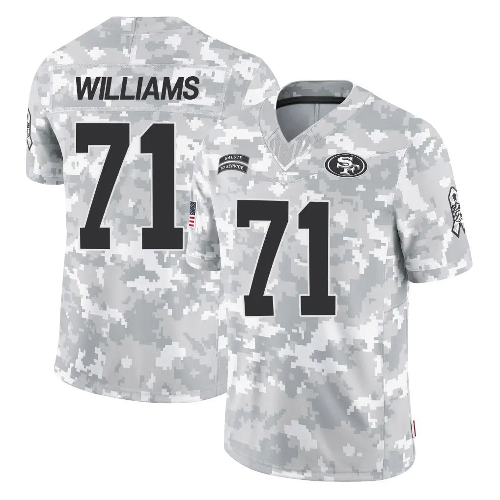 Punc SF.49ers #71 Trent Williams Player Arctic Camo Limited Salute To Service Home Game Stitched Jerseys