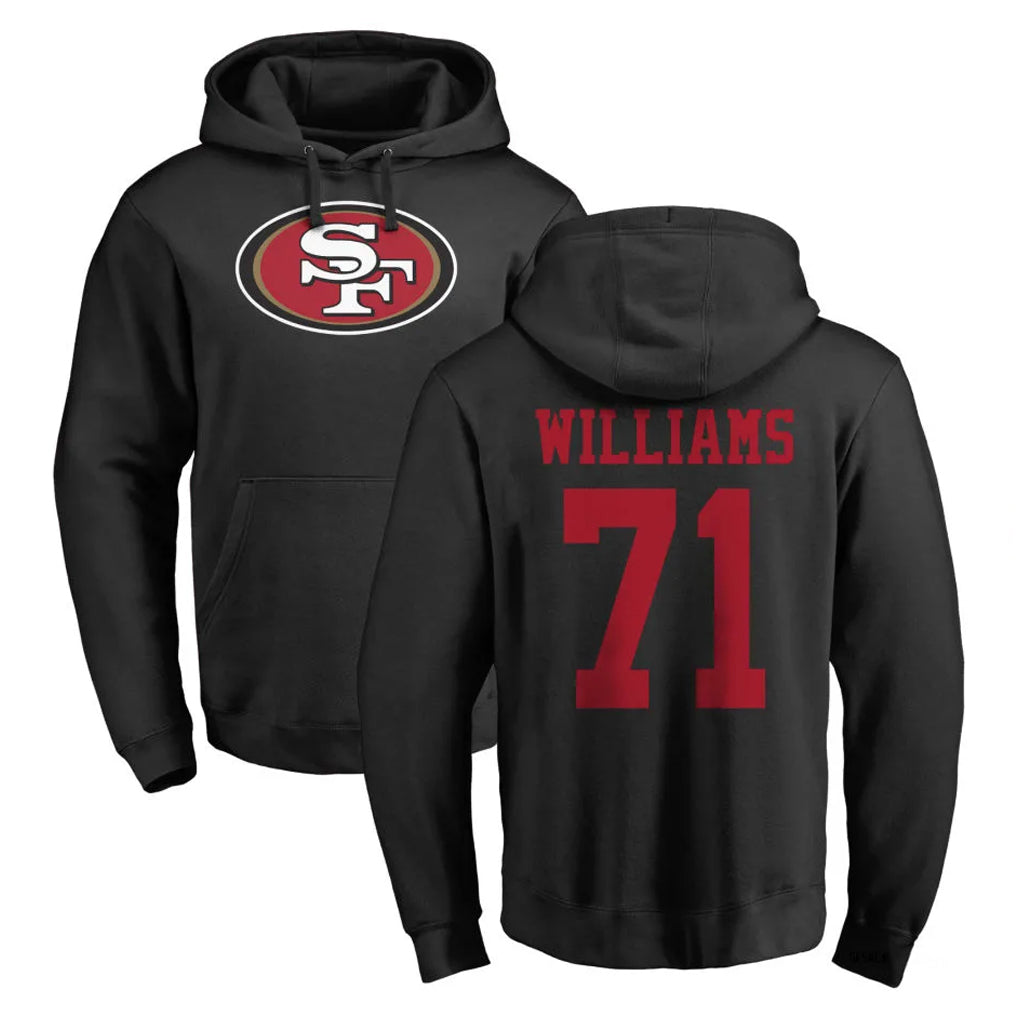 Punc SF.49ers #71 Trent Williams Player Black LOGO Pullover Hoodies Home Game Stitched Jerseys