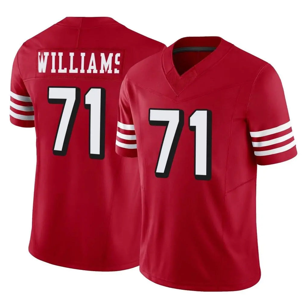 Punc SF.49ers #71 Trent Williams Player Red Limited Alternate Vapor F.U.S.E. Home Game Stitched Jerseys